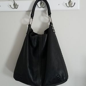Lucky Brand Black Whipstitch Hobo Bag